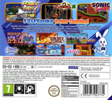 Sega 3D Classics Collection (USA) box cover back